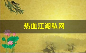 私服刚开一秒：热血江湖私网(热血江湖私网
